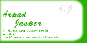 arpad jasper business card